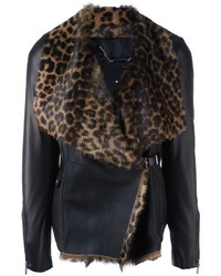 dunkelbraune Jacke mit Leopardenmuster von Barbara Bui