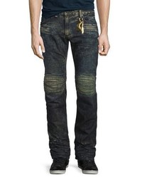 dunkelbraune Jeans mit Destroyed-Effekten