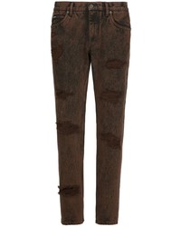 dunkelbraune Jeans mit Destroyed-Effekten von Dolce & Gabbana