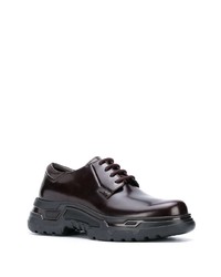 dunkelbraune klobige Leder Derby Schuhe von Giorgio Armani