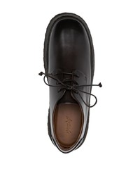 dunkelbraune klobige Leder Derby Schuhe von Marsèll