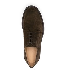 dunkelbraune klobige Wildleder Derby Schuhe von Scarosso