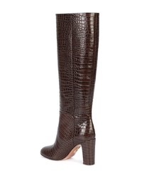 dunkelbraune kniehohe Stiefel aus Leder von Aquazzura