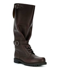 dunkelbraune kniehohe Stiefel aus Leder von Holland & Holland