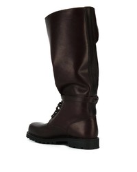 dunkelbraune kniehohe Stiefel aus Leder von Holland & Holland