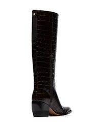 dunkelbraune kniehohe Stiefel aus Leder von Chloé