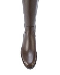 dunkelbraune kniehohe Stiefel aus Leder von Valentino