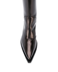 dunkelbraune kniehohe Stiefel aus Leder von Misbhv