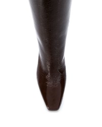 dunkelbraune kniehohe Stiefel aus Leder von Paris Texas