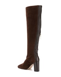 dunkelbraune kniehohe Stiefel aus Wildleder von Stuart Weitzman