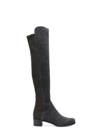 dunkelbraune kniehohe Stiefel aus Wildleder von Stuart Weitzman