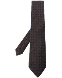 dunkelbraune Krawatte mit geometrischem Muster von Etro