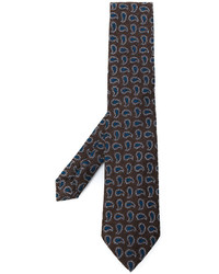 dunkelbraune Krawatte mit Paisley-Muster von Etro