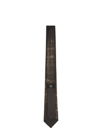 dunkelbraune Krawatte mit Schottenmuster von Fendi
