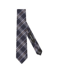 dunkelbraune Krawatte mit Schottenmuster von Seidensticker