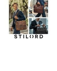 dunkelbraune Leder Aktentasche von STILORD