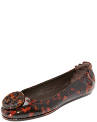 dunkelbraune Leder Ballerinas von Tory Burch