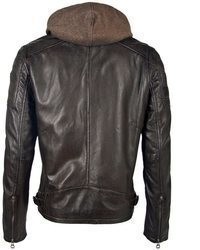 dunkelbraune Leder Bikerjacke von Mauritius