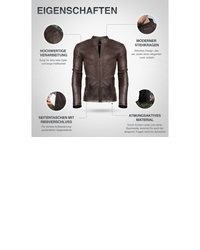 dunkelbraune Leder Bikerjacke von PAULGOS