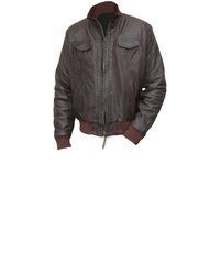 dunkelbraune Leder Bomberjacke von German Wear