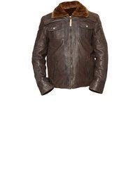 dunkelbraune Leder Bomberjacke von German Wear