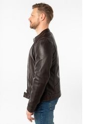 dunkelbraune Leder Bomberjacke von Mauritius