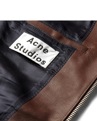 dunkelbraune Leder Bomberjacke von Acne Studios