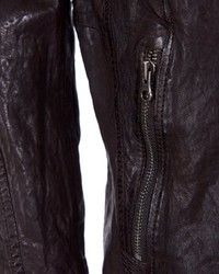dunkelbraune Leder Bomberjacke von Tom Tailor