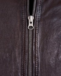 dunkelbraune Leder Bomberjacke von Tom Tailor