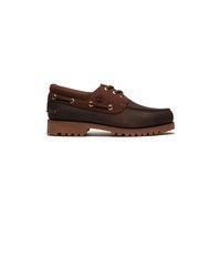 dunkelbraune Leder Bootsschuhe von Timberland