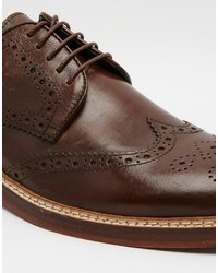 dunkelbraune Leder Brogues von Asos