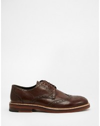 dunkelbraune Leder Brogues von Asos