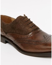 dunkelbraune Leder Brogues von Asos