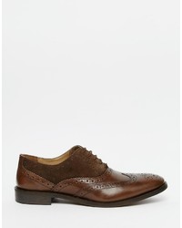 dunkelbraune Leder Brogues von Asos