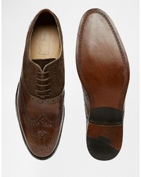 dunkelbraune Leder Brogues von Asos