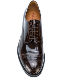 dunkelbraune Leder Brogues von Premiata