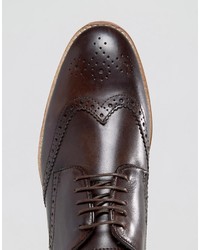 dunkelbraune Leder Brogues von Asos