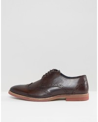 dunkelbraune Leder Brogues von Asos