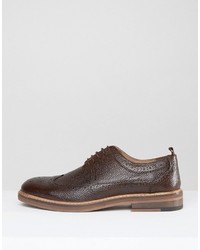 dunkelbraune Leder Brogues von Asos