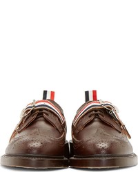 dunkelbraune Leder Brogues von Thom Browne