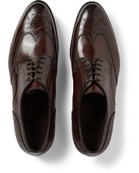 dunkelbraune Leder Brogues von Santoni