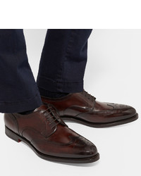 dunkelbraune Leder Brogues von Santoni