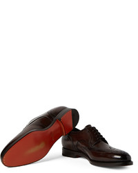 dunkelbraune Leder Brogues von Santoni