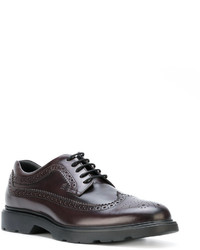 dunkelbraune Leder Brogues von Hogan