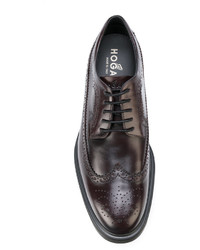 dunkelbraune Leder Brogues von Hogan