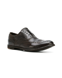 dunkelbraune Leder Brogues von Officine Creative