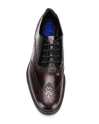 dunkelbraune Leder Brogues von Hogan