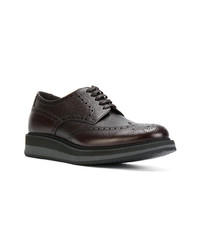 dunkelbraune Leder Brogues von Prada