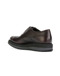 dunkelbraune Leder Brogues von Prada