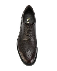 dunkelbraune Leder Brogues von Prada